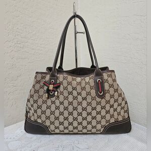 GUCCI GG Canvas Princy Handbag Tote Bag AUTHENTIC